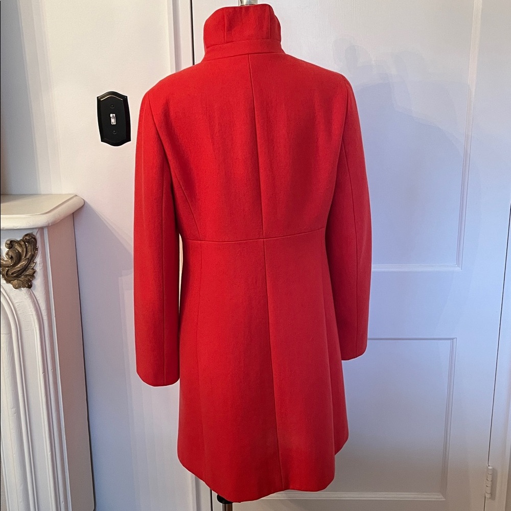 JCrew Coral Ruched Collar Wool Coat.  Size 10.  Great Used Condition. - Picture 6 of 15